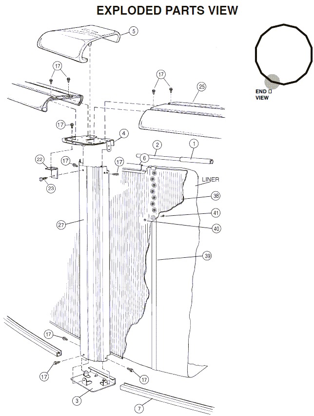 15' Round 52" Calibay Silver Intrigue Parts Reorder